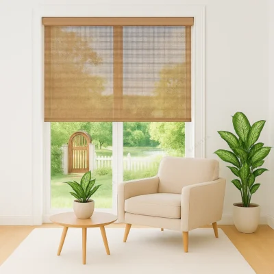 پرده شید خورشیدی یا اسکرین شید - خرید پرده شید خورشیدی - پرده شید اسکرین قهوه ای روشن