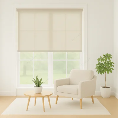 پرده شید ساده رنگ شیری - خرید پرده شید ساده رنگ شیری - پرده شید رول ساده رنگ شیری