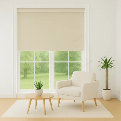 پرده شید رول بلک‌ اوت کرم - خرید پرده شید‌ رول بلک اوت کرم