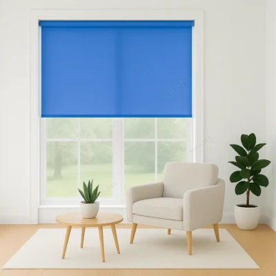 پرده شید‌رول ساده آبی - خرید پرده شید‌رول ساده آبی