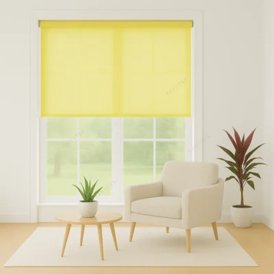 پرده شید‌ رول ساده زرد - خرید پرده شید‌ ساده زرد