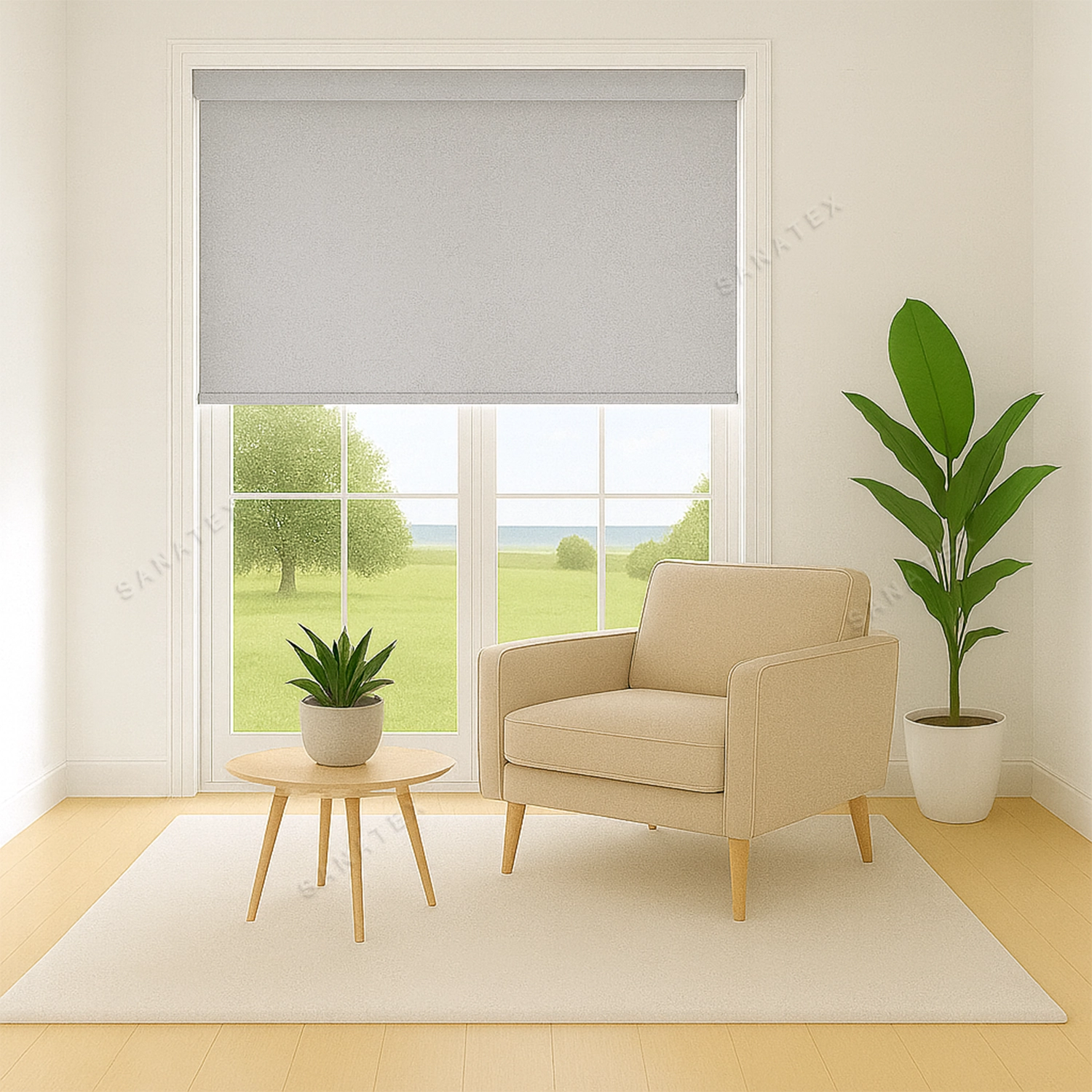 پرده شید‌ رول شاین طوسی - خرید پرده شید‌ رول شاین طوسی