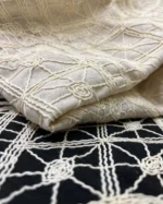 خرید لینن سوزن دوزی طرح مربع - لینن سوزن دوزی طرح مربع - قیمت لینن سوزن دوزی طرح مربع - پارچه لباسی لینن سوزن دوزی طرح مربع