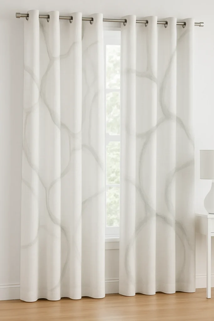 پارچه پرده‌ای تور گلدوزی‌شده با پارچه پرده‌ای ترک مدل نئو (Neo) با طرح سنگی- خرید با قیمت مناسب از سناتکس- خرید از سناتکس