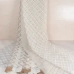 پارچه پرده‌ای تور گلدوزی‌شده با حاشیه- خرید از سناتکس