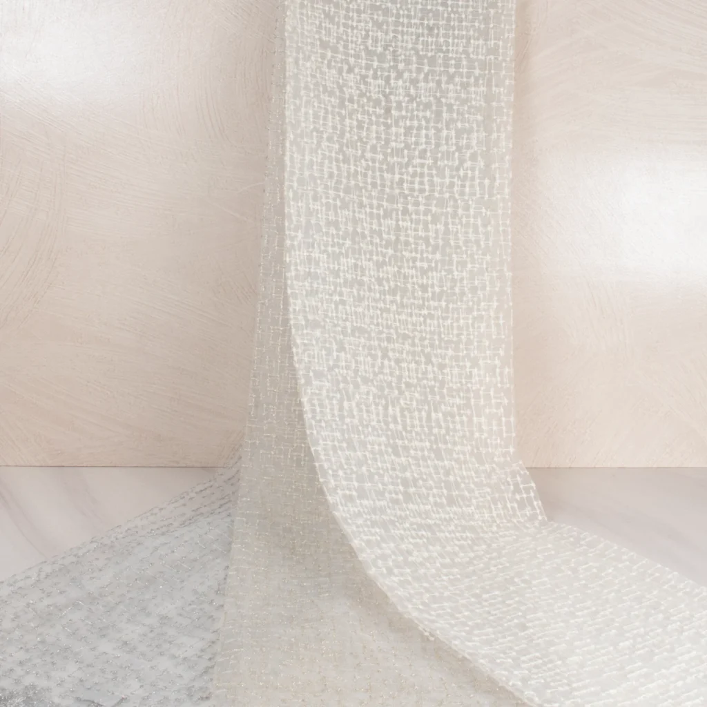 پارچه پرده‌ای تور گلدوزی شده- خرید از سناتکس