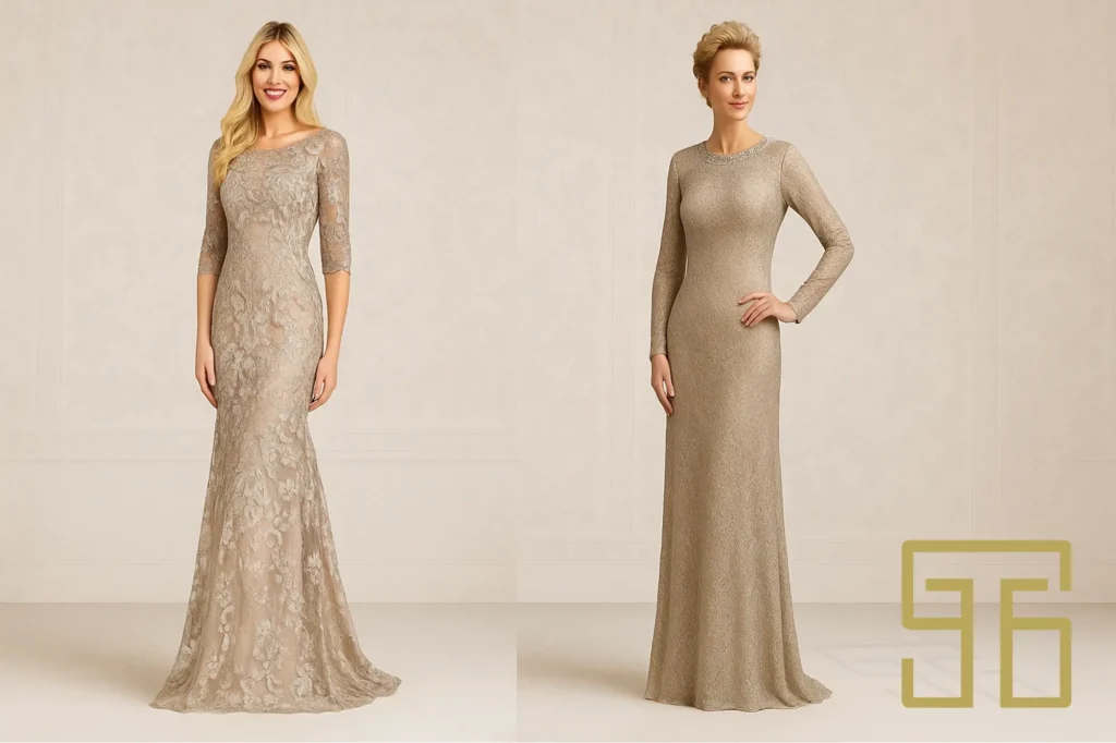 مدل لباس مجلسی با گیپور - انواع لباس با گیپور - مدل لباس مجلسی با مخمل