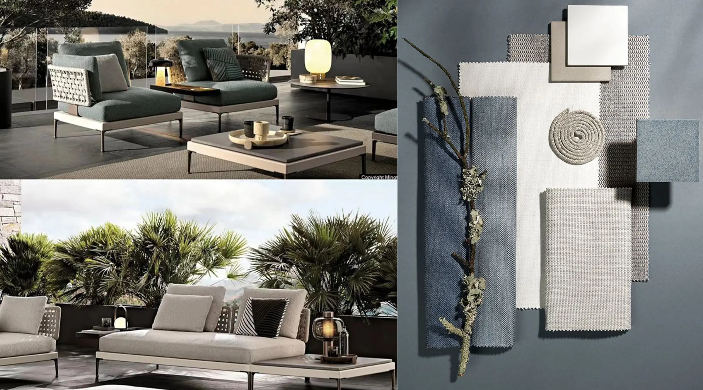   مقایسه انواع پارچه ضدآب برای مبلمان فضای باز - انتخاب پارچه مناسب برای مبلمان فضای باز - مقایسه پرده آکریلیک و پلی‌استر