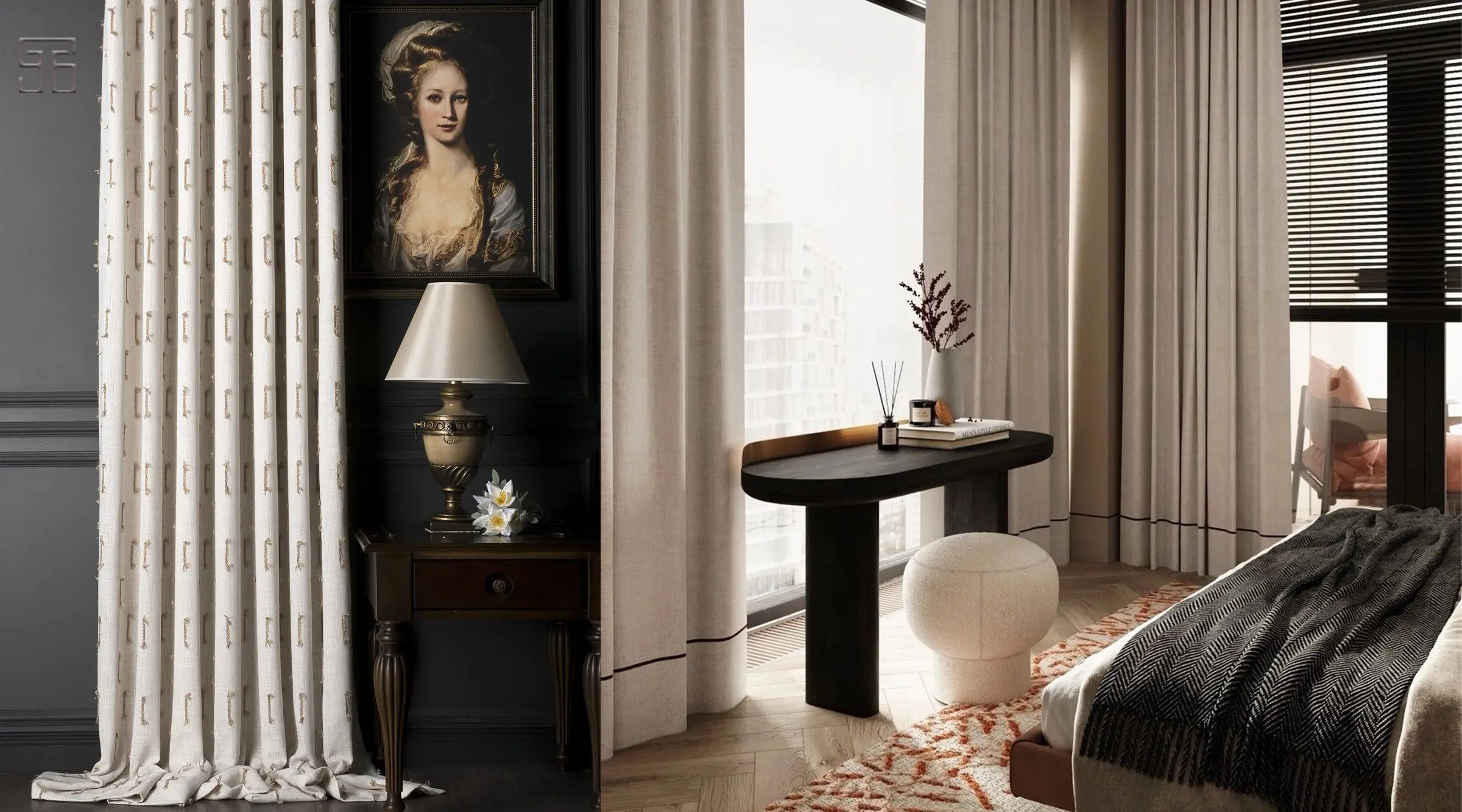 ترند رنگی پرده کتان و اصول ست کردنا 