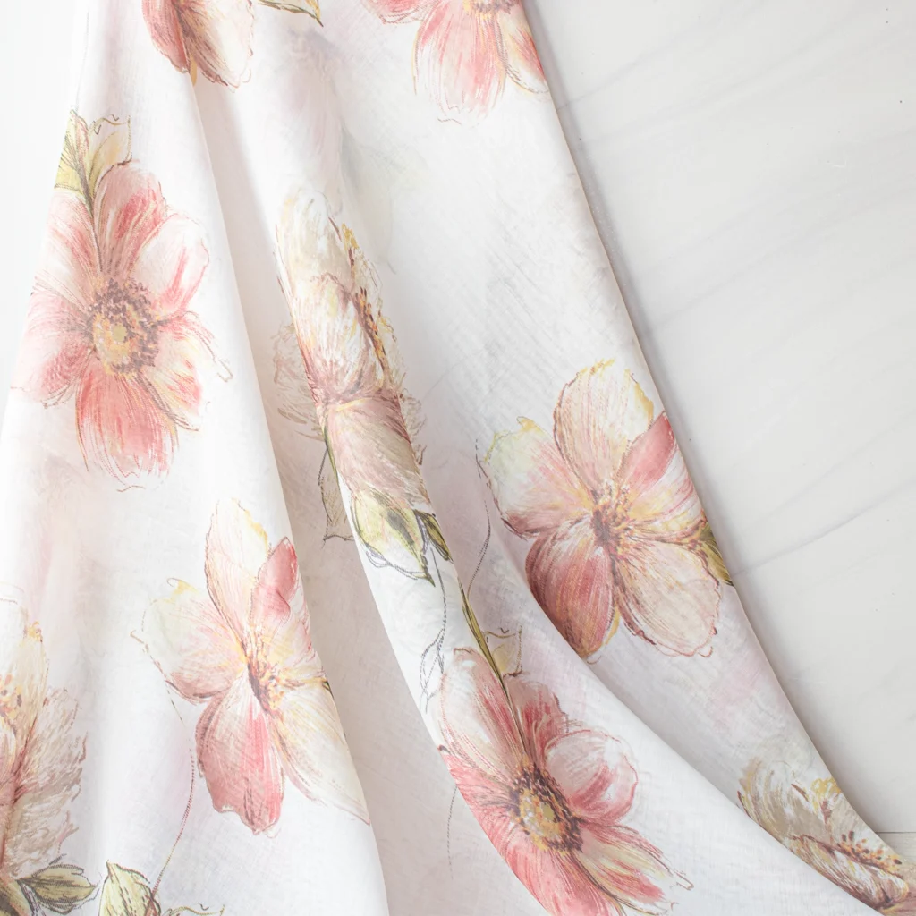  پارچه پرده‌ای چاپی فلورا-خرید از سناتکس -