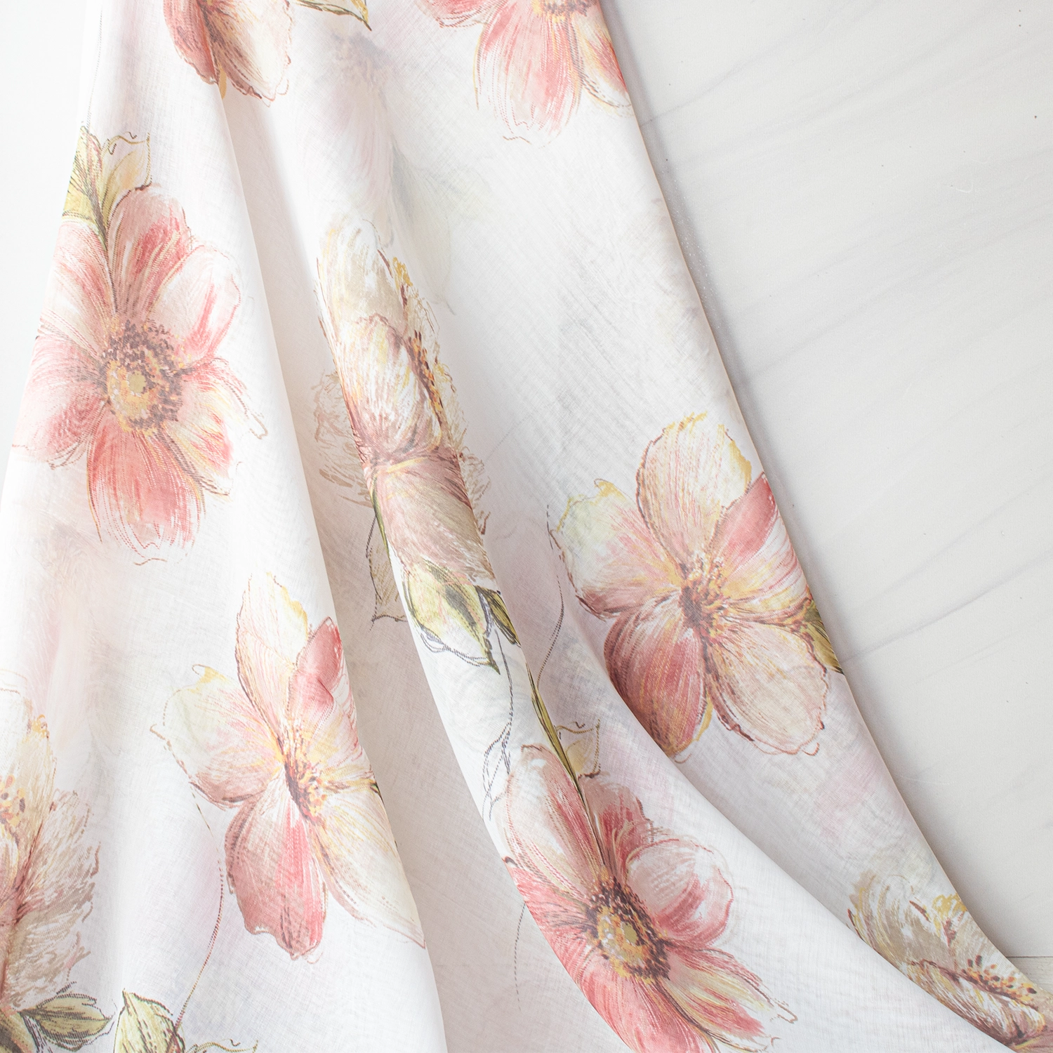  پارچه پرده‌ای چاپی فلورا-خرید از سناتکس -