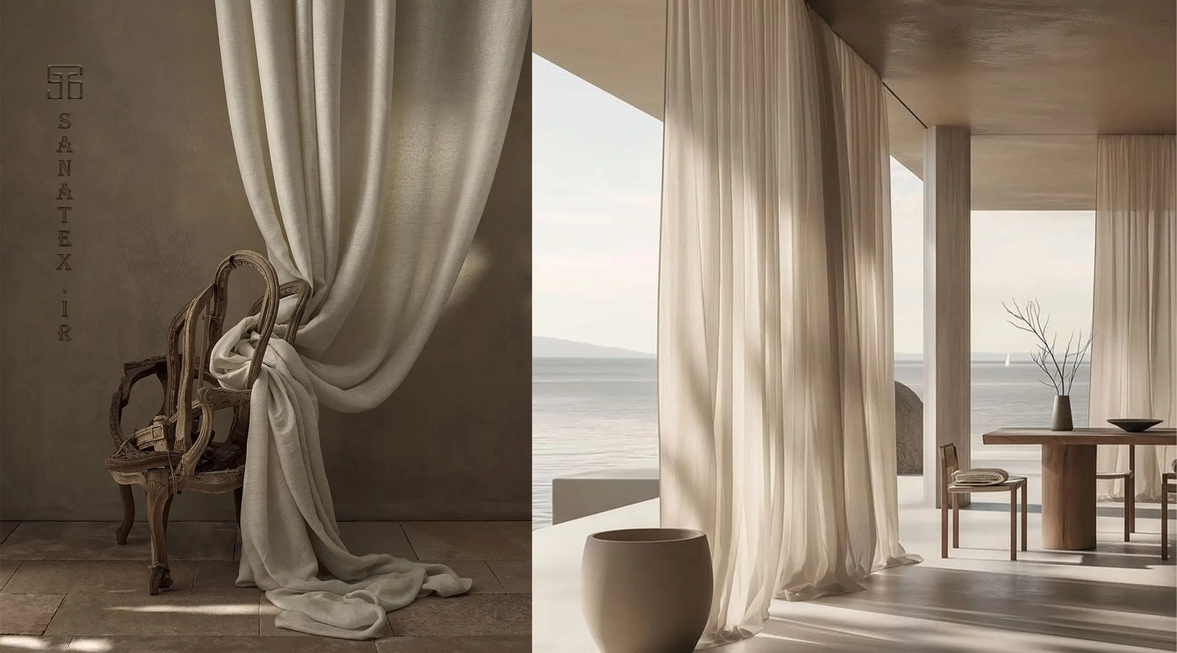  پارچه پرده اکوفرندلی - پارچه بامبو و پنبه ارگانیک