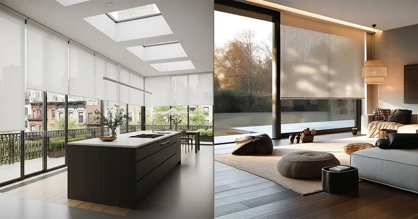 ترکیب رنگ پرده شید با دیوار