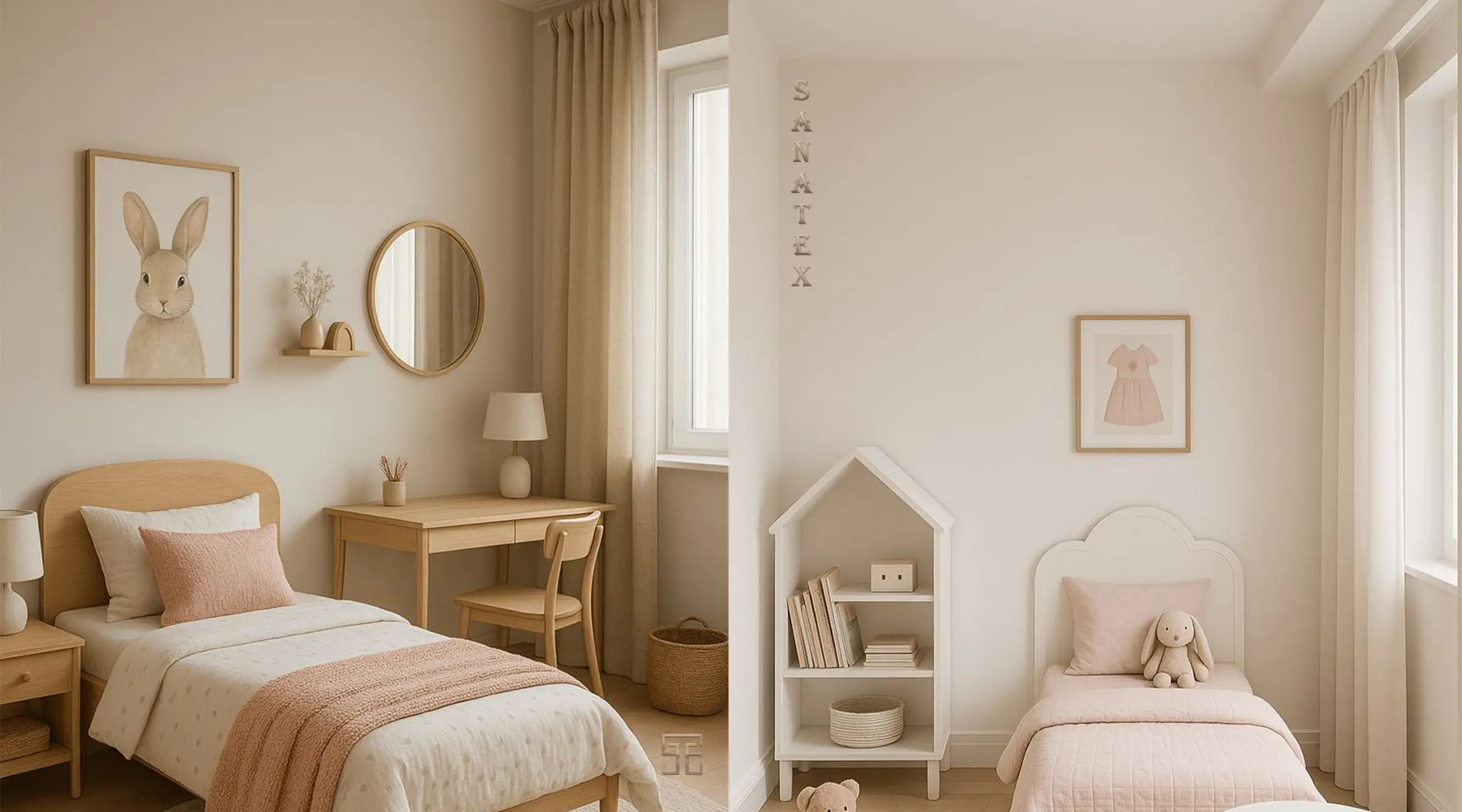   انتخاب رنگ پرده اتاق خواب دخترانه