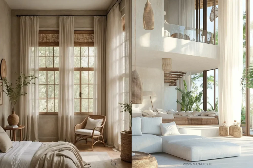 انتخاب پارچه پرده برای پنجره‌های بلند