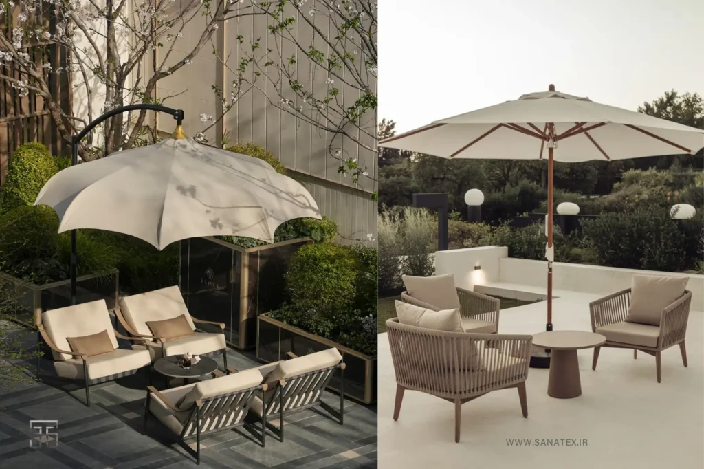انواع چتر و سایه‌بان فضای باز