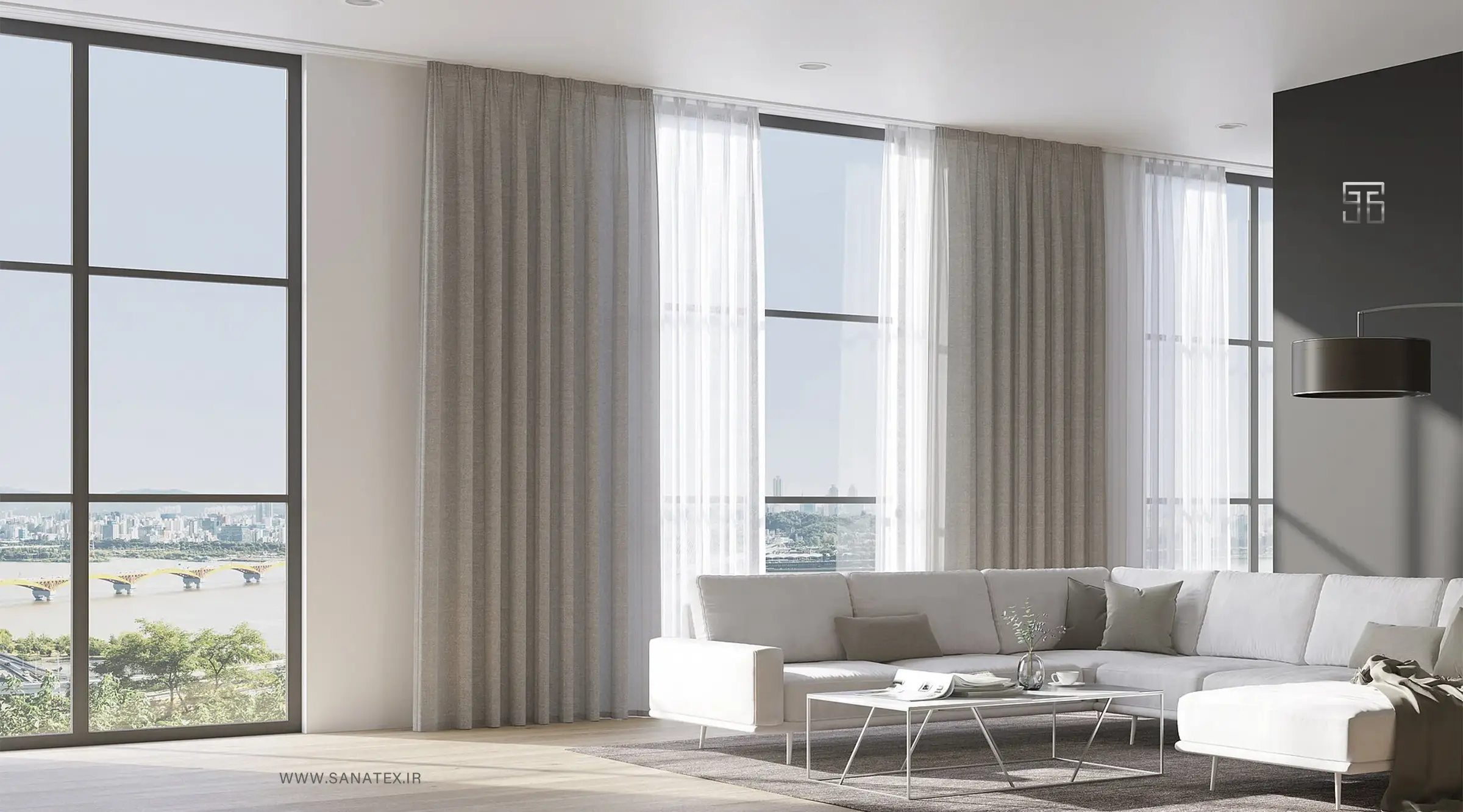 انتخاب پارچه پرده برای پنجره‌های قدی 