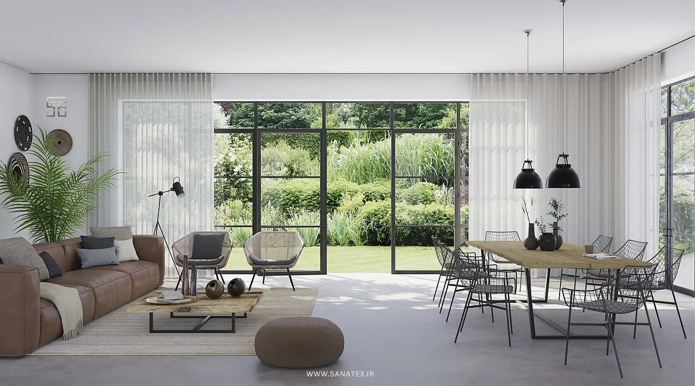 پارچه پرده برای پنجره‌های قدی - انتخاب پارچه پرده قدی 