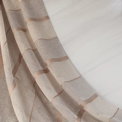 پرده تور راه‌راه ترک با نخ ابریشمی- خرید از سناتکس