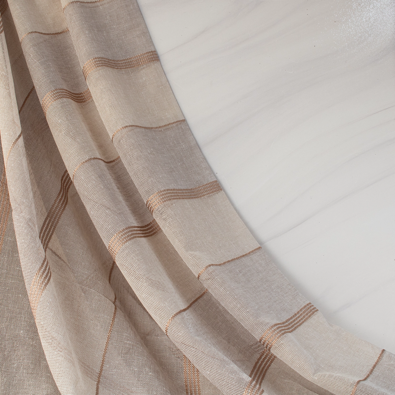 پرده تور راه‌راه ترک با نخ ابریشمی- خرید از سناتکس